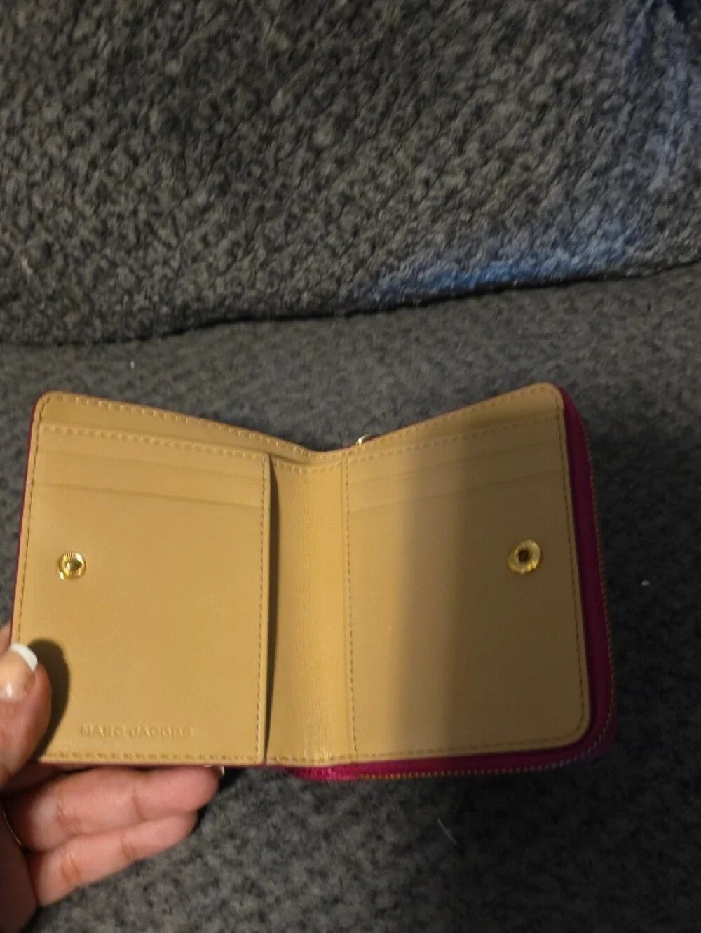 Marc Jacobs Pink Pebbled Leather Zip Wallet